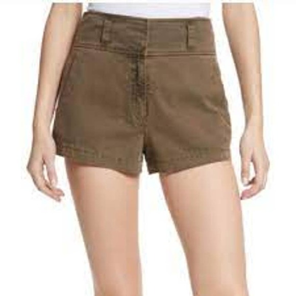 Cinq a Sept Shiloh Twill Brown Olive Cotton Shorts Size 2